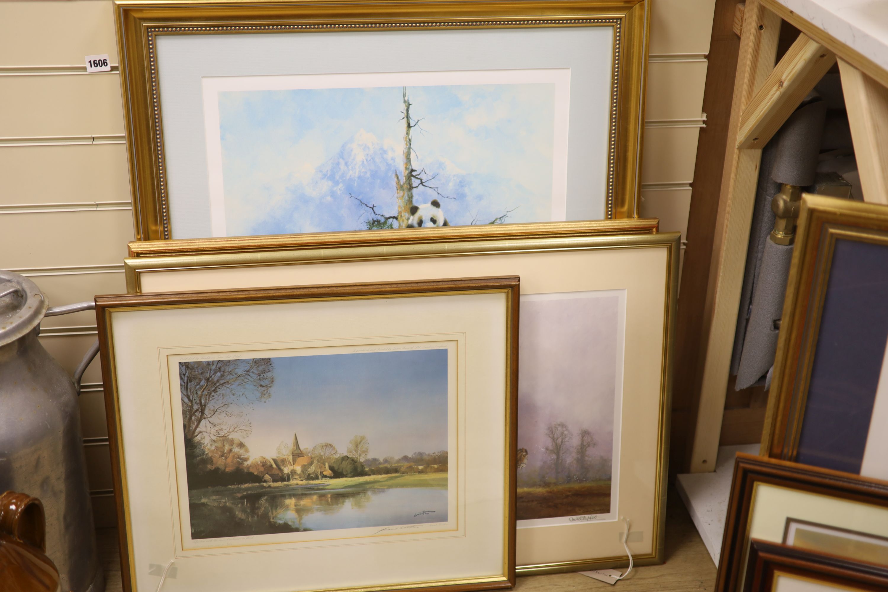 After David Shepherd (1931-2017), a signed limited edition print, 'Captain & Sergeant - the First Furrow of Autumn' and sundry other prints and oil paintings